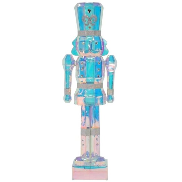 6 Ft Prismatic Nutcracker Toy Soldier Iridescent Christmas Yard Sculpture Decor - Picture 4 of 7